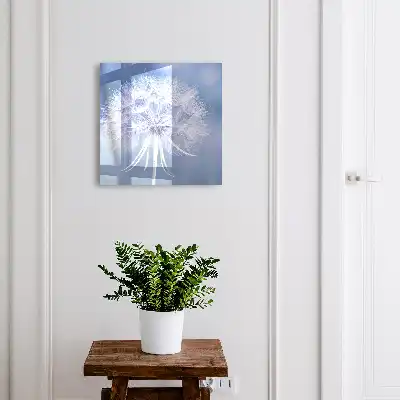 Een subtiele paardenbloem in blauwe tinten
