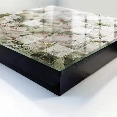 Geometrische lelies op de achtergrond