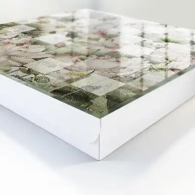 Geometrische lelies op de achtergrond