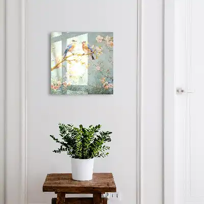 Lentetafereel tussen de bloemen
