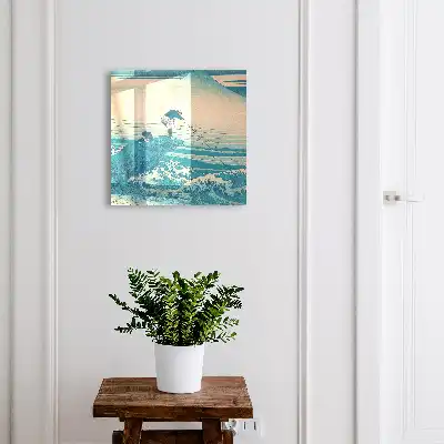 De visser en de golven kunstwerk