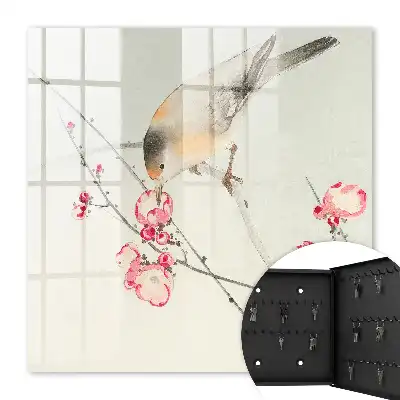 Vogels en bloemen in subtiele stijl
