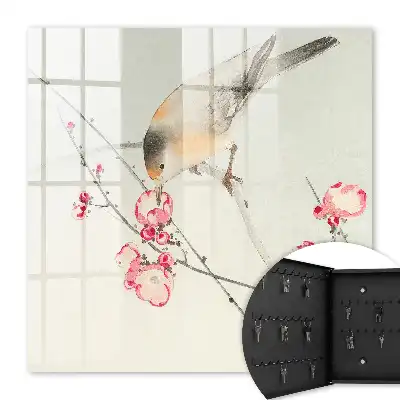 Vogels en bloemen in subtiele stijl