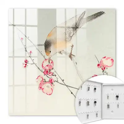 Vogels en bloemen in subtiele stijl