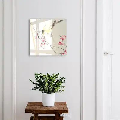 Vogels en bloemen in subtiele stijl