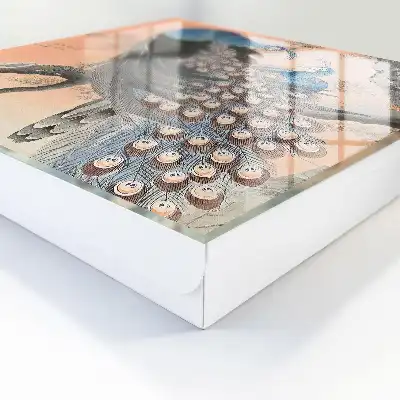Pauw op een pastelkleurige achtergrond