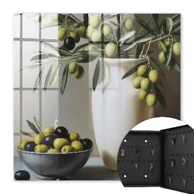 Olijfgroene en witte kleurstelling