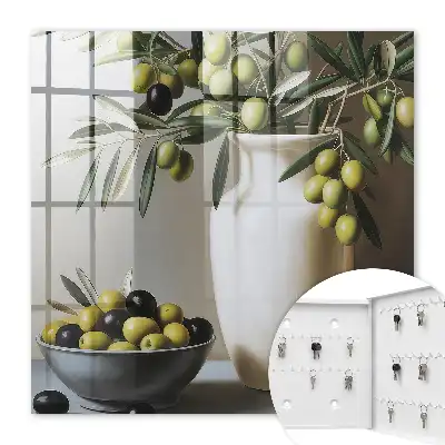 Olijfgroene en witte kleurstelling