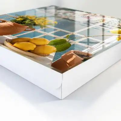 Zomerlandschap met citroenen en bloemen