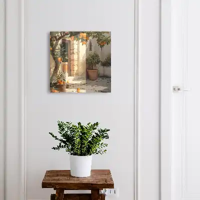 Sinaasappeltuin in een oud gebouw