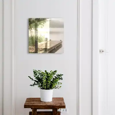 Rust aan het meer omgeven door groen