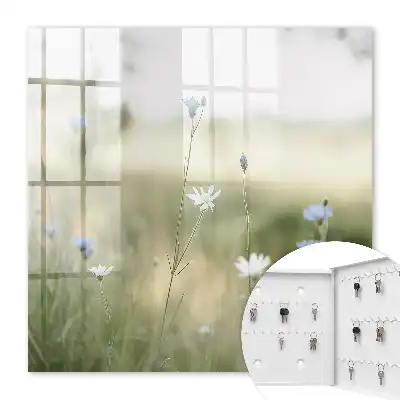 Delicate bloemen in wazige natuur