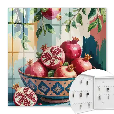Teddybeer met fruitmotief en decoratieve details