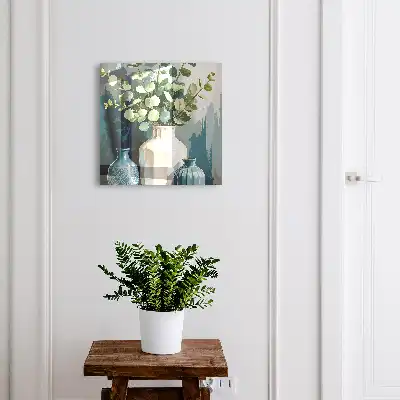 Vazen en bladeren met groene bladeren