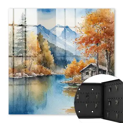 Herfstlandschap met bergen en een rivier