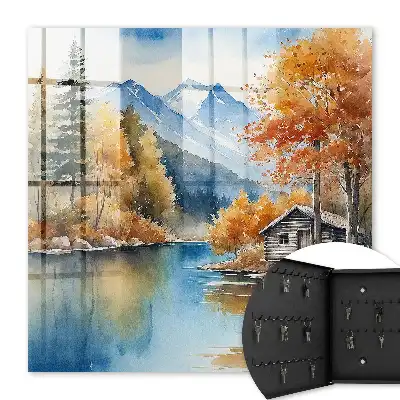 Herfstlandschap met bergen en een rivier