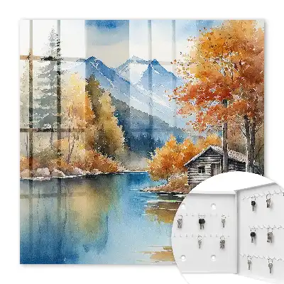 Herfstlandschap met bergen en een rivier