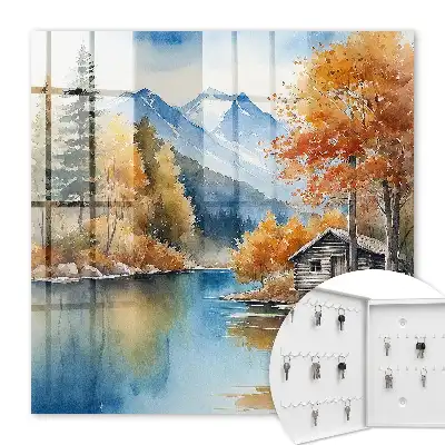 Herfstlandschap met bergen en een rivier