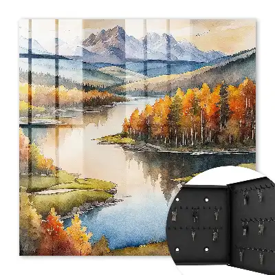 Herfstgebergte met bos