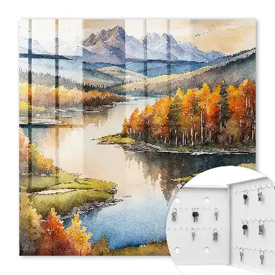 Herfstgebergte met bos