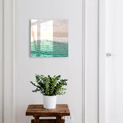 Zomerstrand met zand en golven