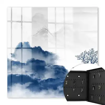Mysterieuze bergen en blauwe wolken