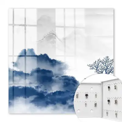 Mysterieuze bergen en blauwe wolken