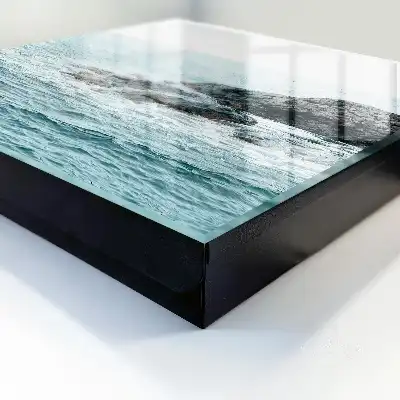 Wanddecoratie met zeegolven en rotsen