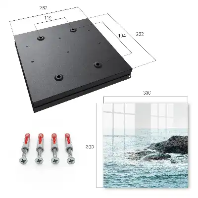 Wanddecoratie met zeegolven en rotsen