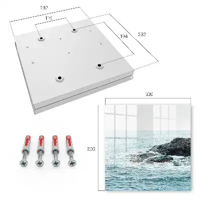 Wanddecoratie met zeegolven en rotsen