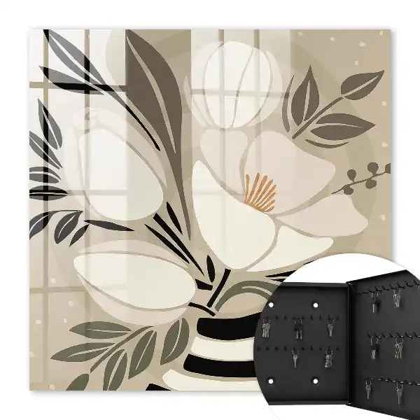 Minimalistische bloemenprints in beige en zwart