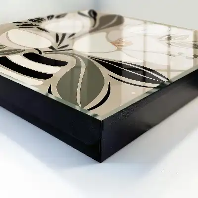 Minimalistische bloemenprints in beige en zwart