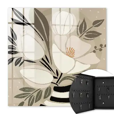 Minimalistische bloemenprints in beige en zwart