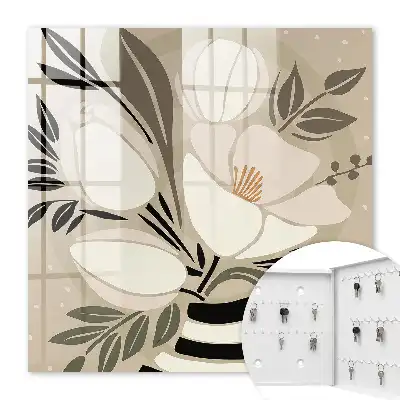 Minimalistische bloemenprints in beige en zwart