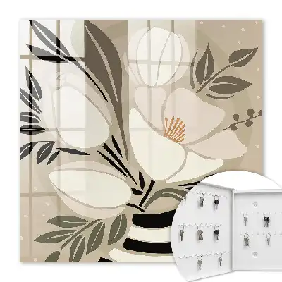 Minimalistische bloemenprints in beige en zwart