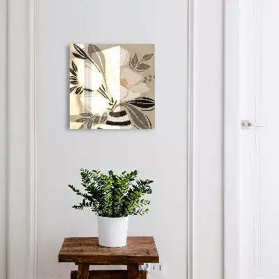 Minimalistische bloemenprints in beige en zwart
