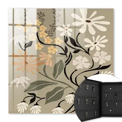 Bloemenmotief in rustige kleuren