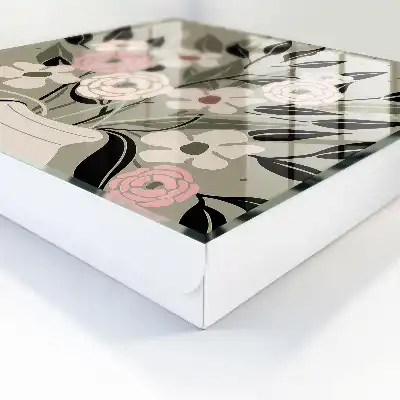 Bloemencompositie met een pastelkleurige achtergrond