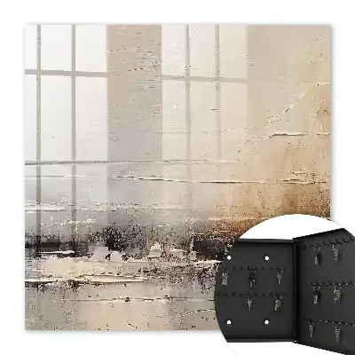 Abstract landschapsschilderij met horizontale lijnen