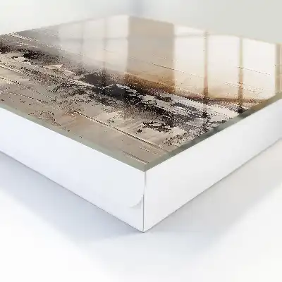 Abstract landschapsschilderij met horizontale lijnen