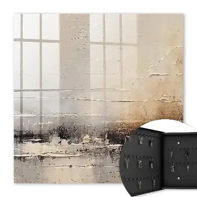 Abstract landschapsschilderij met horizontale lijnen