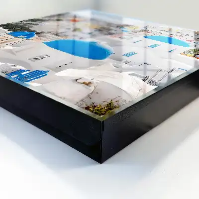 Griekse landschappen met blauwe koepels