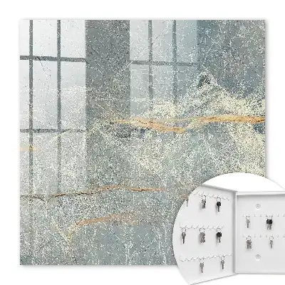 Behang met marmerstructuur en bruine lijnen