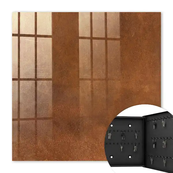 Bruine wanddecoratie met aardse textuur