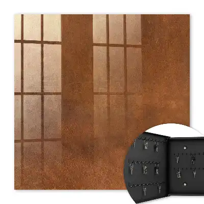 Bruine wanddecoratie met aardse textuur