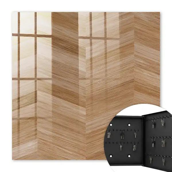 Houten visgraatmotief in bruine en beige tinten