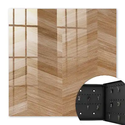 Houten visgraatmotief in bruine en beige tinten