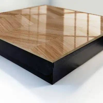Houten visgraatmotief in bruine en beige tinten