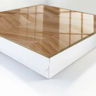 Houten visgraatmotief in bruine en beige tinten