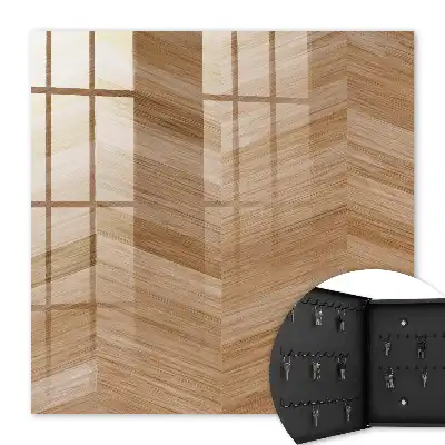 Houten visgraatmotief in bruine en beige tinten
